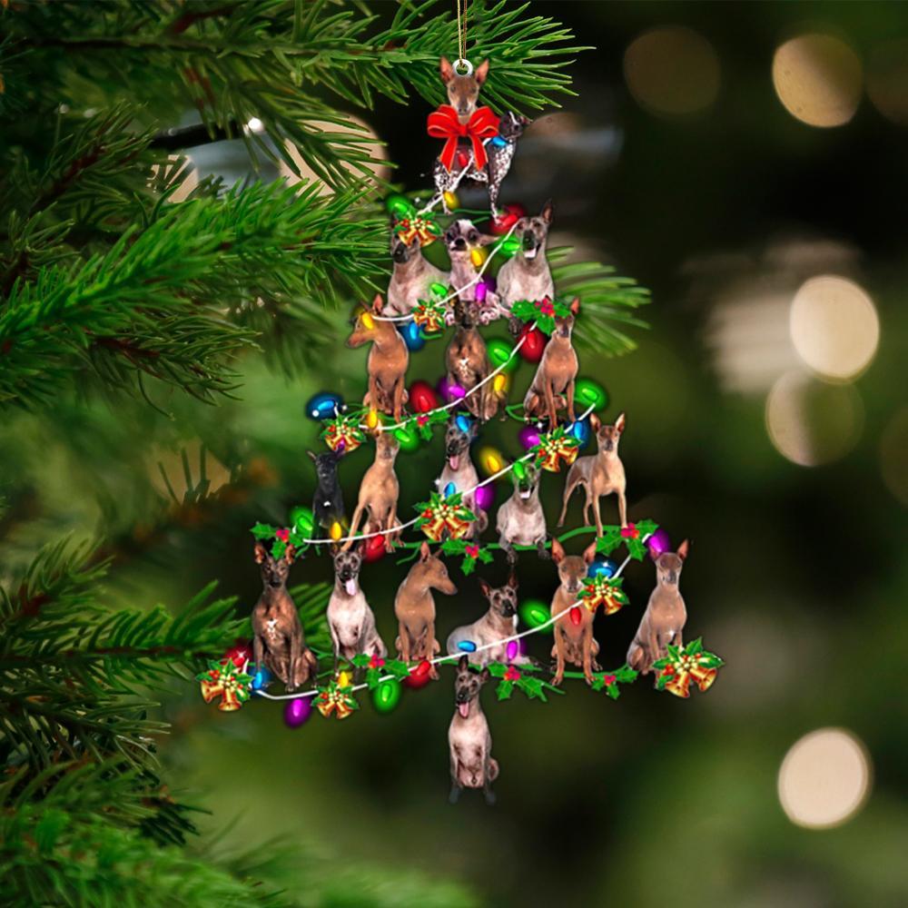 Peruvian Hairless Dog-Christmas Tree Lights-Two Sided Ornament