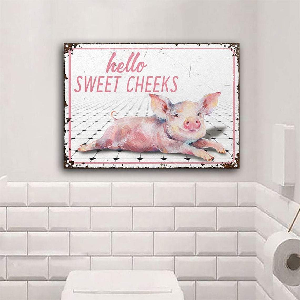 Pig- Why Hello Sweet Cheeks, Funny Pig Canvas And Poster, Wall Decor Visual Art