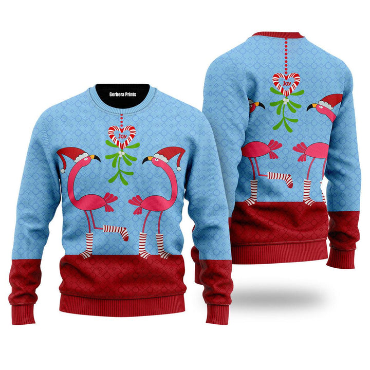 Pink Flamingos Christmas Funky Pattern Ugly Christmas Sweater 