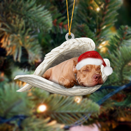 Pit Bull Sleeping Angel Christmas Ornament Dog Christmas Hanging Ornament