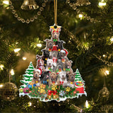 Ornament- Pit Bull Full The Christmas Tree-Two Sided Ornament, Happy Christmas Ornament, Car Ornament