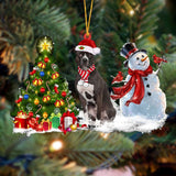 Godmerch- Ornament- Pit Bull Christmas Snow Hanging Ornament Dog Ornament, Car Ornament, Christmas Ornament