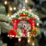 Godmerch- Ornament- Pitbull-Christmas House Two Sided Ornament, Happy Christmas Ornament, Car Ornament