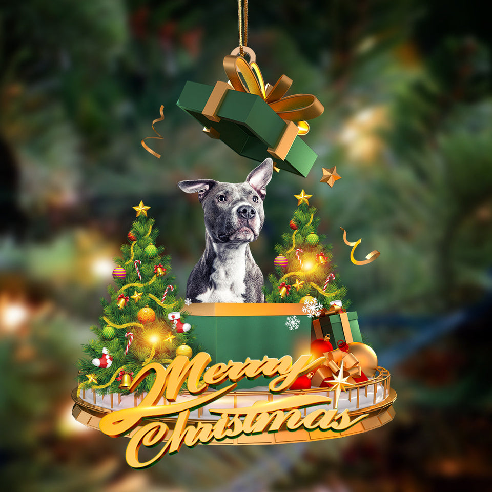 Godmerch- Ornament- Pitbull Dog-Christmas Gifts&dogs Hanging Ornament, Happy Christmas Ornament, Car Ornament