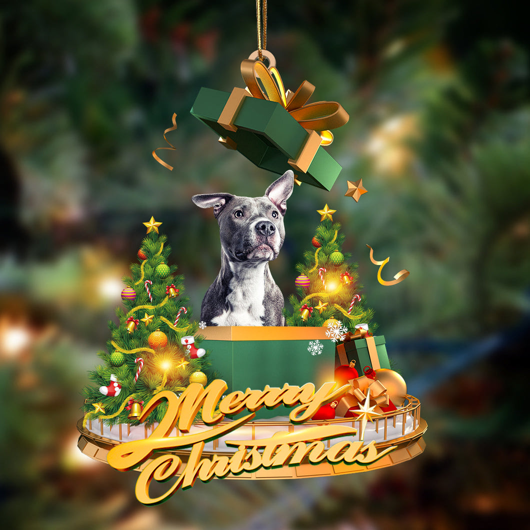 Godmerch- Ornament- Pitbull Dog-Christmas Gifts&dogs Hanging Ornament, Happy Christmas Ornament, Car Ornament