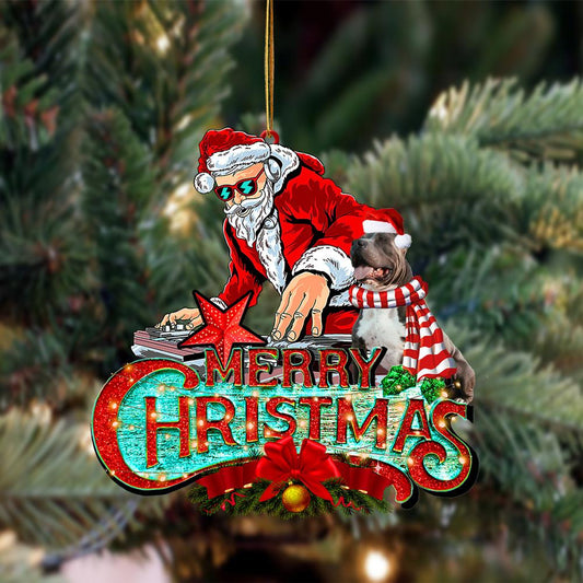 Pitbull-Christmas Rock Two Sided Ornament