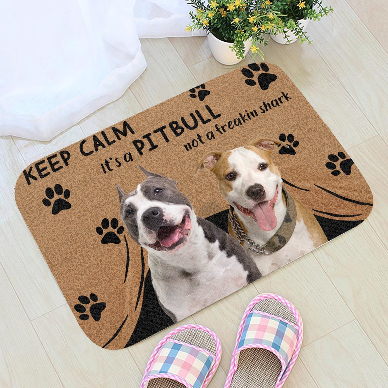 Keep Calm It's a Pitbull Not a Freakin Shark Doormat