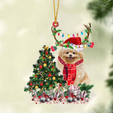 Godmerch- Ornament- Pomeranian-Christmas Tree Gift Hanging Ornament, Happy Christmas Ornament, Car Ornament