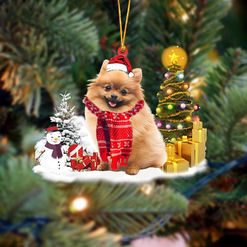 Pomeranian Christmas Ornament Christmas Tree Hanging Acrylic Ornament Gift