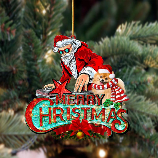 Pomeranian-Christmas Rock Two Sided Ornament