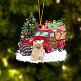 Godmerch- Ornament- Pomeranian Christmas Hanging Ornament Dog Ornament, Car Ornament, Christmas Ornament