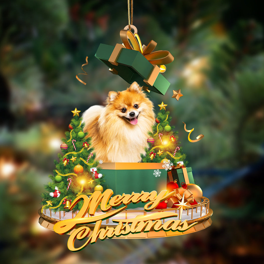 Godmerch- Ornament- Pomeranian-Christmas Gifts&dogs Hanging Ornament, Happy Christmas Ornament, Car Ornament