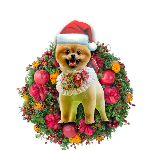 Godmerch- Ornament- Pomeranian Christmas Ornament, Happy Christmas Ornament, Car Ornament