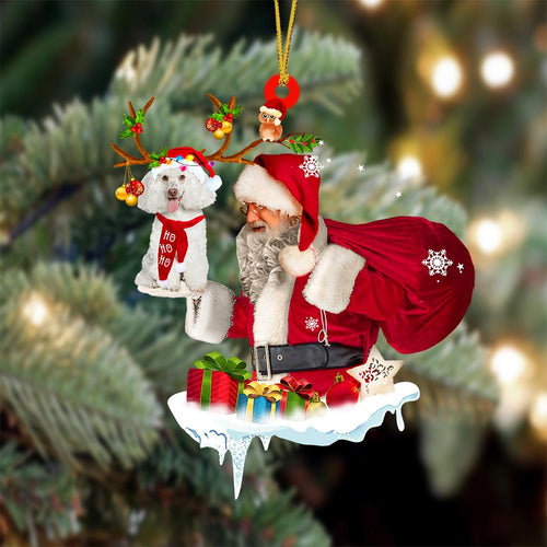 Poodle 2 And Santa Claus Christmas Ornament Godmerch