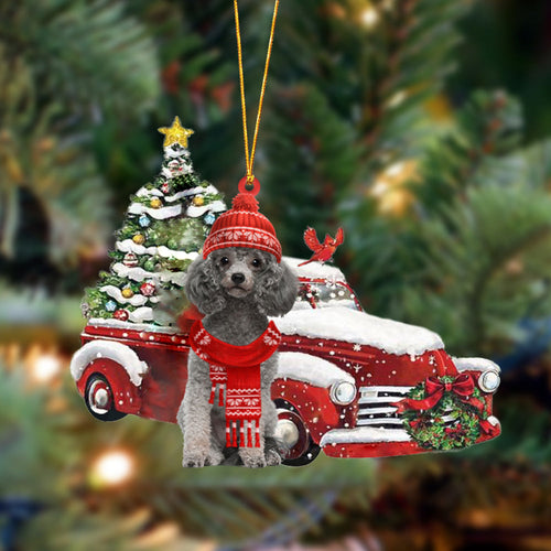 Godmerch- Ornament- Poodle-Christmas Car Two Sided Ornament, Happy Christmas Ornament, Car Ornament