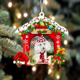 Godmerch- Ornament- Poodle-Christmas House Two Sided Ornament, Happy Christmas Ornament, Car Ornament