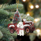 Godmerch- Ornament- Poodle-Christmas Truck Two Sided Ornament, Happy Christmas Ornament, Car Ornament