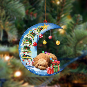 Ornament- Poodle-Sleep On The Moon Christmas Two Sided Ornament, Happy Christmas Ornament, Car Ornament