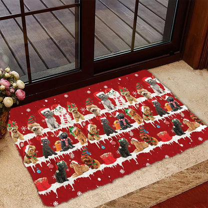 Poodle Snow Merry Christmas Doormat