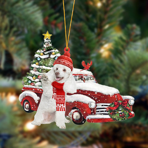Godmerch- Ornament- Poodle 3-Christmas Car Two Sided Ornament, Happy Christmas Ornament, Car Ornament
