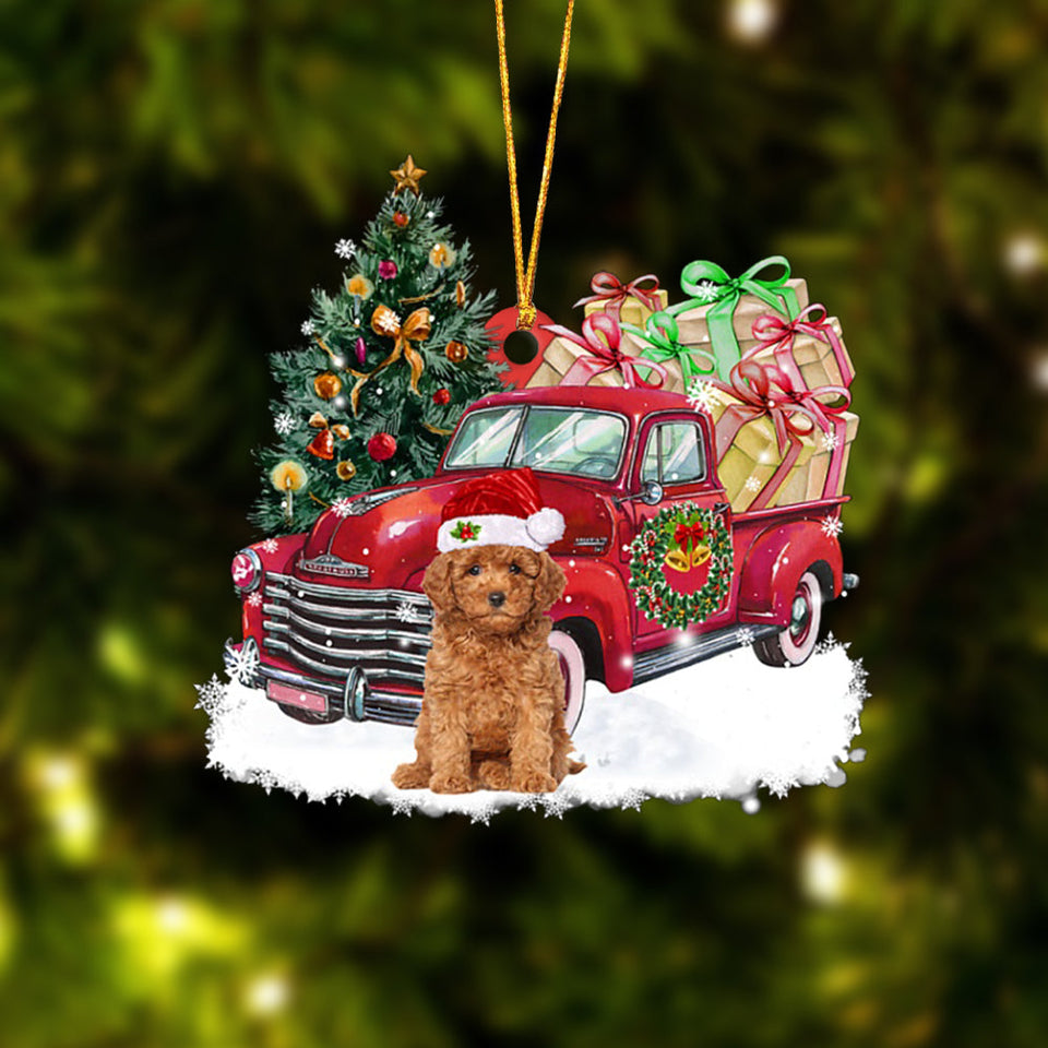 Godmerch- Ornament- Poodle Christmas Hanging Ornament Dog Ornament, Car Ornament, Christmas Ornament