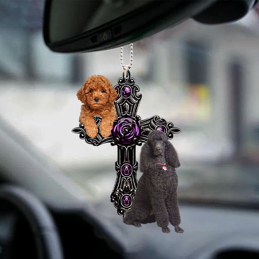Poodle Pray For God Car Hanging Ornament Dog Pray For God Ornament Godmerch
