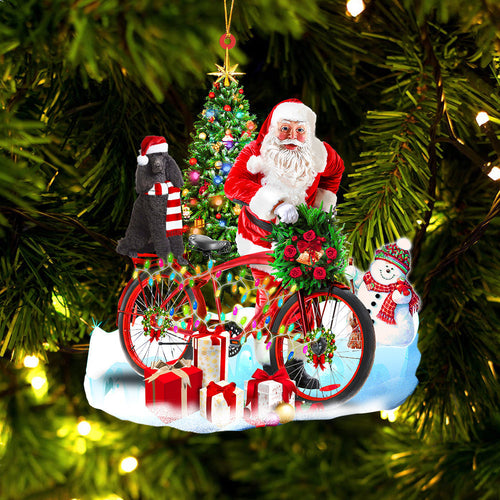 Godmerch- Ornament- Poodle On Santa's Bike Ornament Dog Ornament, Car Ornament, Christmas Ornament