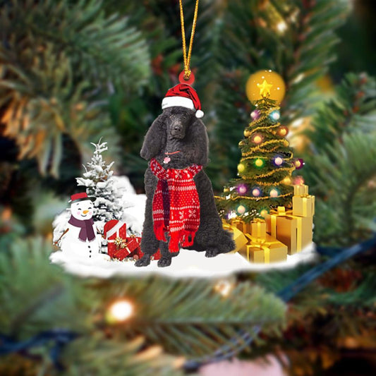 Godmerch- Ornament- Black Poodle Christmas Ornament Dog Ornament, Car Ornament, Christmas Ornament
