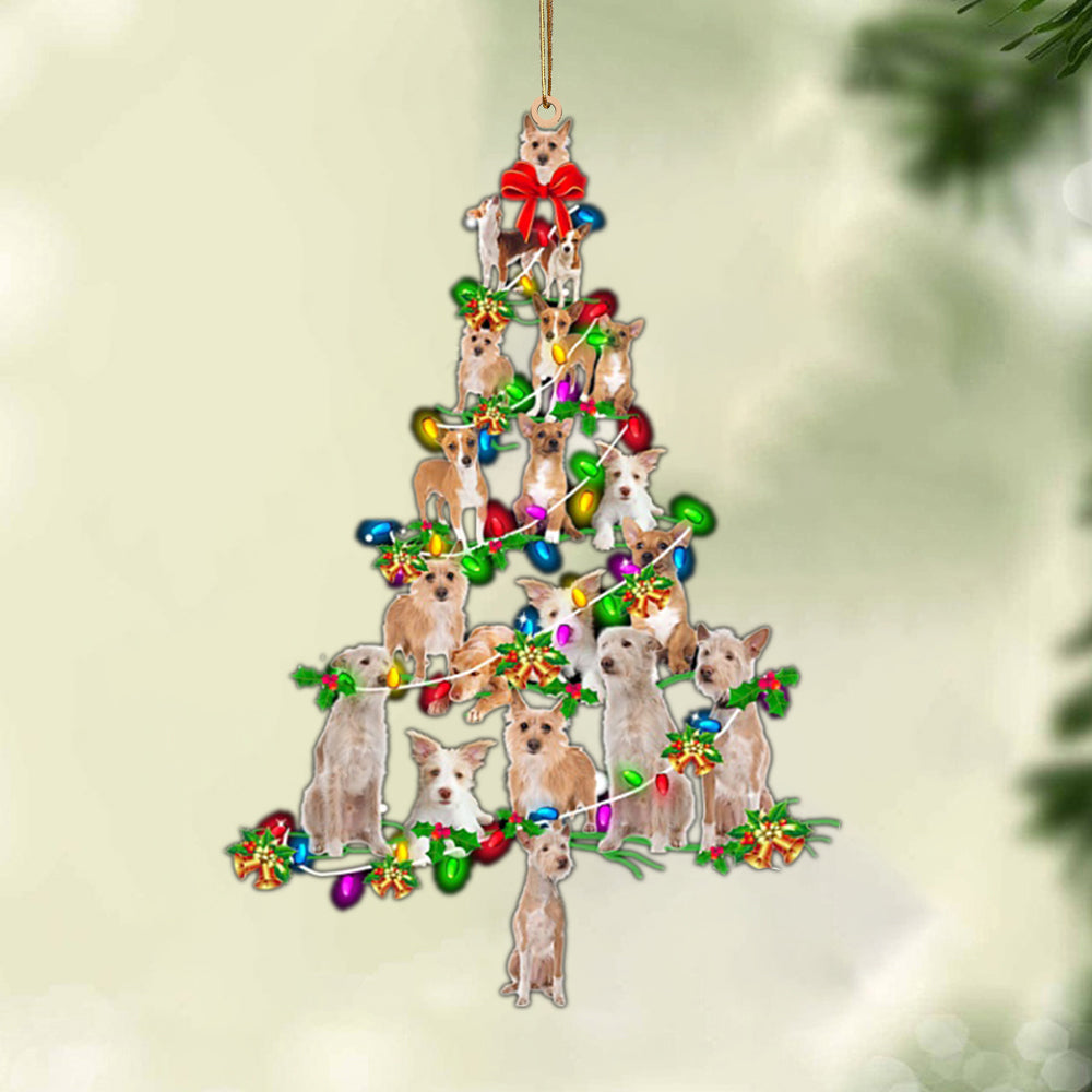 Ornament- Portuguese Podengo-Christmas Tree Lights-Two Sided Ornament, Happy Christmas Ornament, Car Ornament