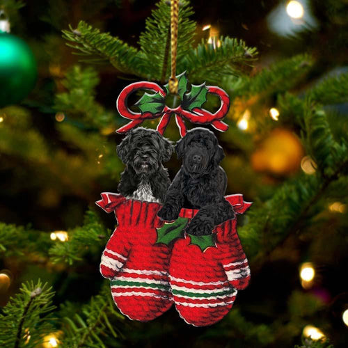 Portuguese Water Dog Inside Your Gloves Christmas Holiday-Two Sided Ornament, Christmas Ornament