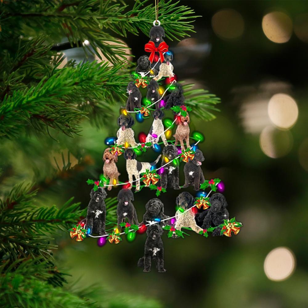 Portuguese Water Dog-Christmas Tree Lights-Two Sided Ornament