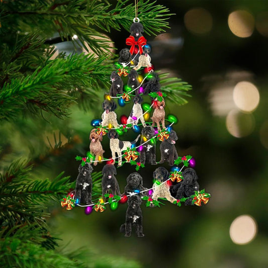 Portuguese Water Dog-Christmas Tree Lights-Two Sided Ornament
