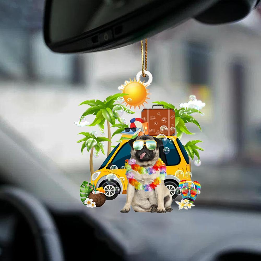 Pug-Nice Summer-Two Sided Ornament