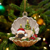 Ornament- Pug3-Sleeping Pearl in Christmas Two Sided Ornament, Happy Christmas Ornament, Car Ornament