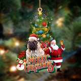 Godmerch- Ornament- Pug 7-Christmas Tree&Dog Hanging Ornament, Happy Christmas Ornament, Car Ornament