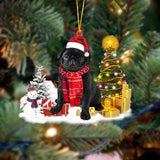 Pug Christmas Ornament Christmas Tree Hanging Acrylic Ornament Gift