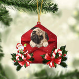 Pug Christmas Letter Ornament Dog Christmas Decoration