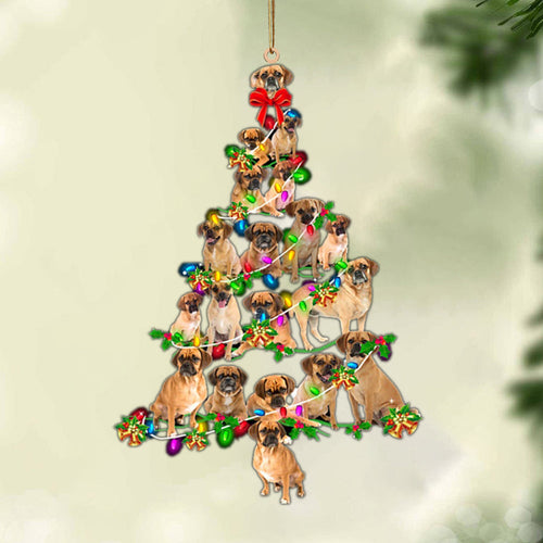Godmerch- Ornament- Puggle-Christmas Tree Lights-Two Sided Ornament, Happy Christmas Ornament, Car Ornament