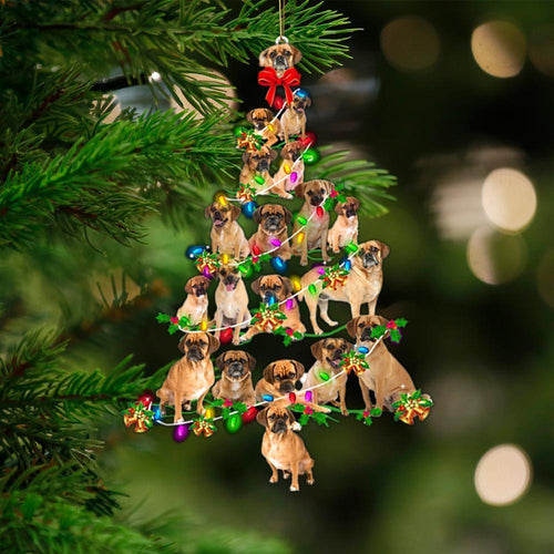 Puggle-Christmas Tree Lights-Two Sided Ornament