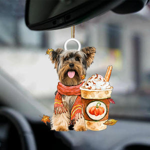 Yorkshire Terrier 1-Pumpkin Spice Kinda-Two Sided Ornament