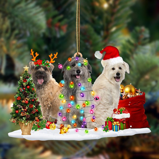 Ornament- Pyrenean Shepherd-Christmas Dog Friends Hanging Ornament, Happy Christmas Ornament, Car Ornament