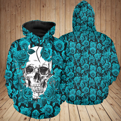 Skull Gifts Green Rose Skulls US Unisex Size Hoodie