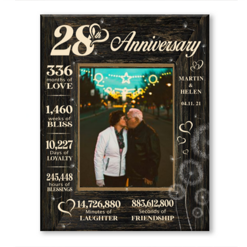 28 Year Wedding Anniversary Gift, 28th Anniversary Gift For Wife, 28 Year Anniversary Gift For Husband