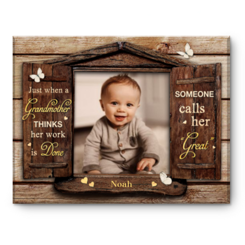 Great Grandma Pregnancy Announcement Great Grandma Again Canvas Great Grandmother Gift Christmas Gift For Great Grandmother