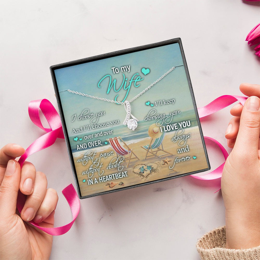 Gift For Wife I Choose You Alluring Beauty Necklace Message Card