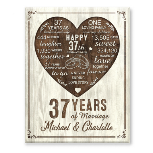 37th Year Anniversary Gift, 37th Wedding Anniversary Gift For Husband, 37 Year Anniversary Gift For Wife