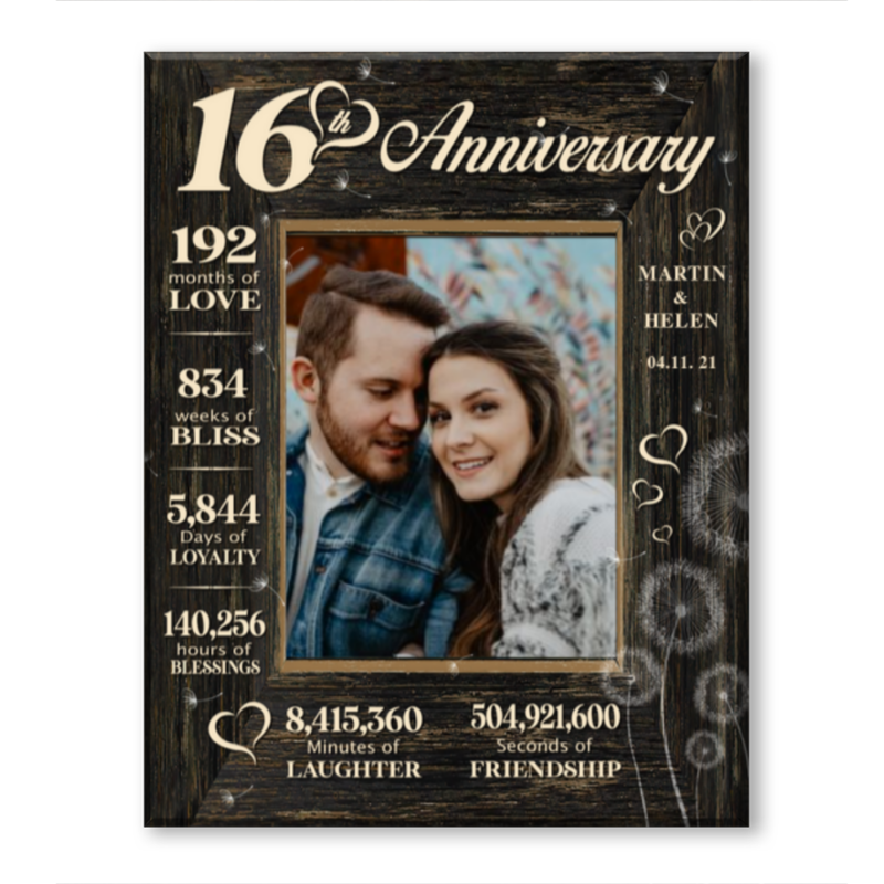 16 Year Wedding Anniversary Gift, 16th Anniversary Gift For Wife, 16 Year Anniversary Gift For Husband