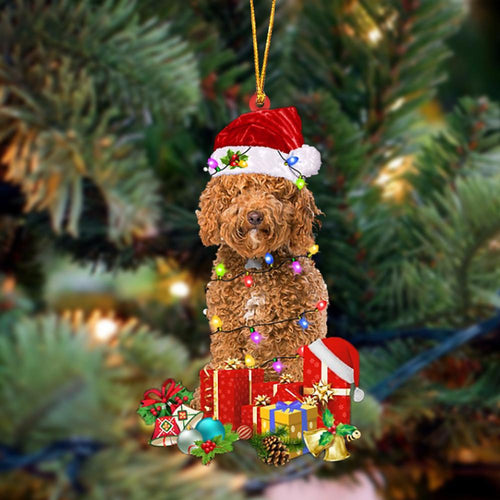 Ornament- RED Labradoodle-Dog Be Christmas Tree Hanging Ornament, Happy Christmas Ornament, Car Ornament