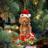 Ornament- RED Labradoodle-Dog Be Christmas Tree Hanging Ornament, Happy Christmas Ornament, Car Ornament