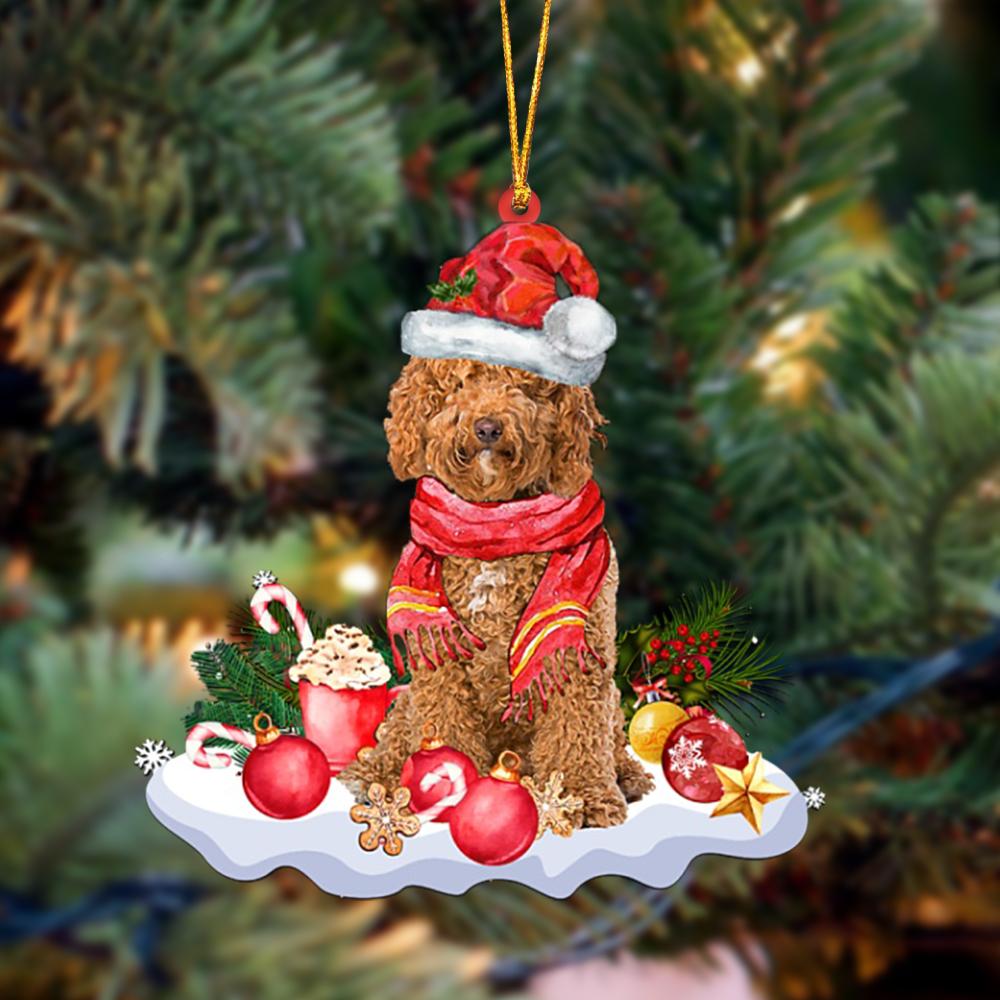 Godmerch- Ornament- RED Labradoodle-Better Christmas Hanging Ornament, Happy Christmas Ornament, Car Ornament